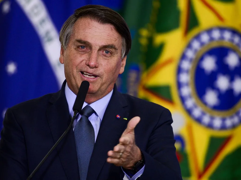 O presidente Jair Bolsonaro durante cerimônia de posse do ministro da Saúde, Eduardo Pazuello, no Palácio do Planalto.