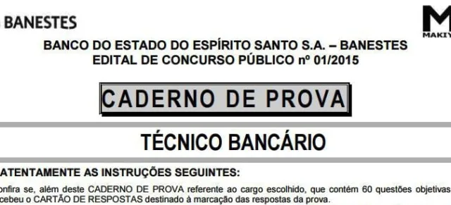 Divulgado os gabaritos das provas do Banestes, confira!