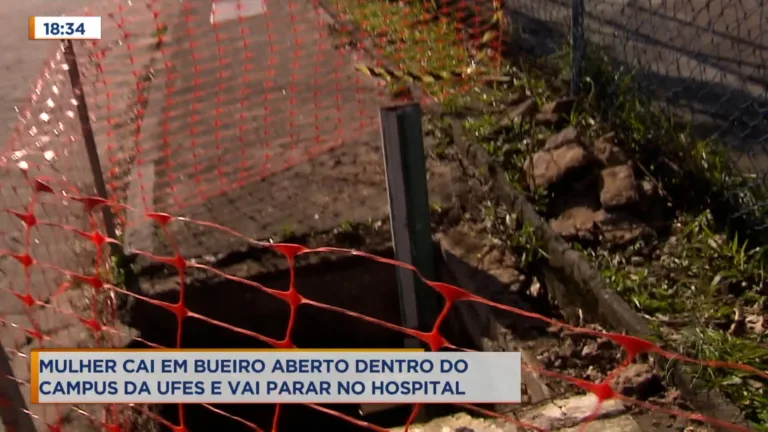Mulher cai em bueiro no campus da UFES e vai parar no Hospital