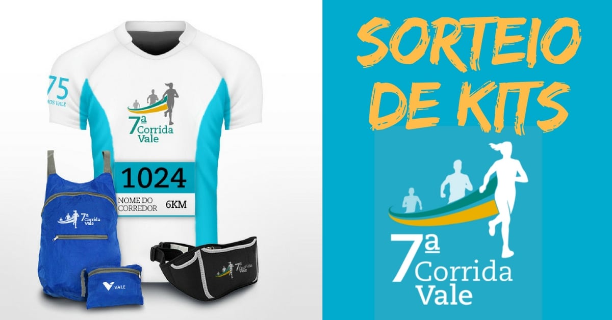 Sorteio de kits da Corrida Vale! Concorra a inscrições para 16km, 10km e 6km