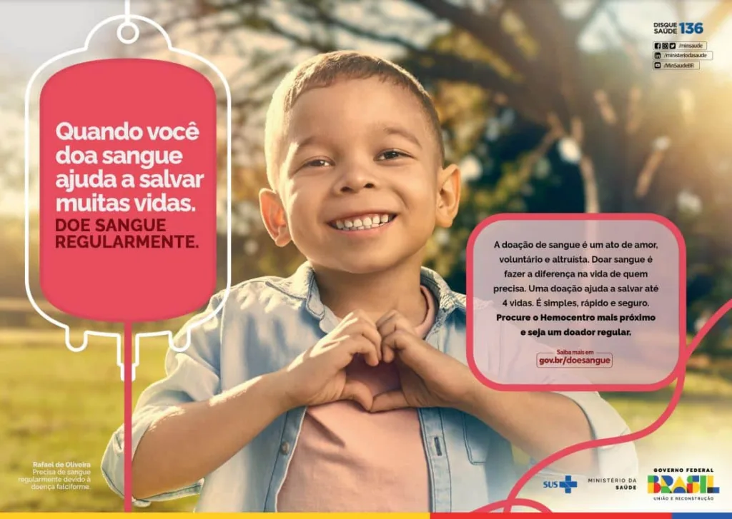 Calia assina campanha do Ministério da Saúde para a doação de sangue