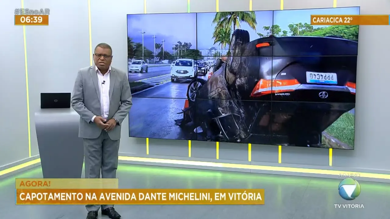 Capotamento na avenida Dante Michelini