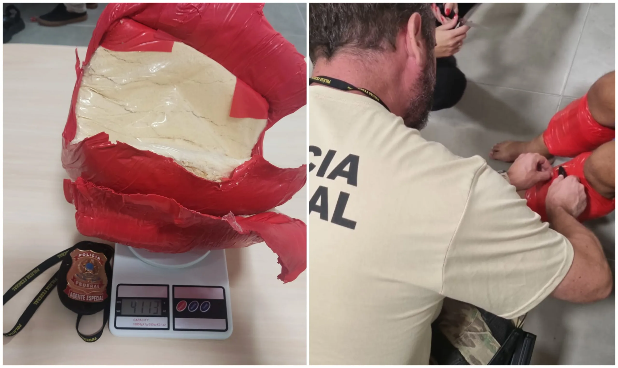 Passageira esconde 4 kg de cocaína embaixo do vestido e acaba presa no Aeroporto de Vitória