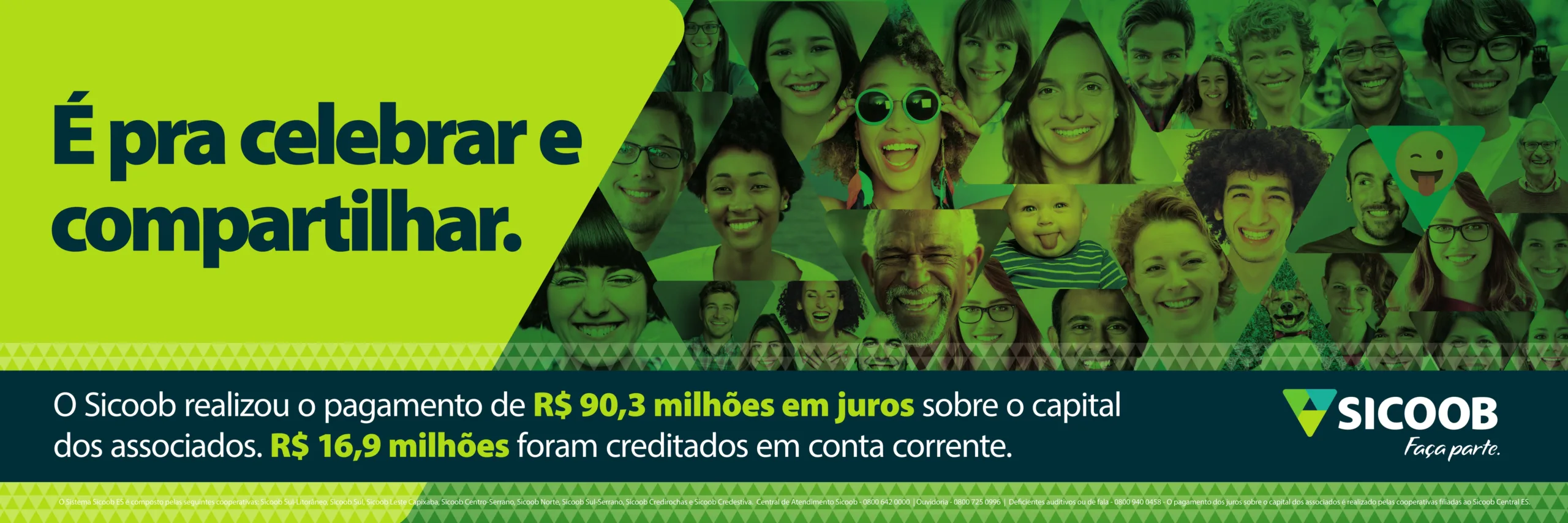 Sicoob comemora o pagamento de mais de R$ 90 milhões a seus associados com campanha da Criativa