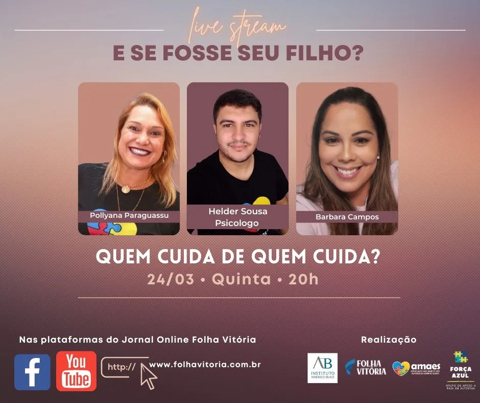 LIVE | Quem cuida de quem cuida dos autistas? Psicólogo fala sobre tema nesta quinta