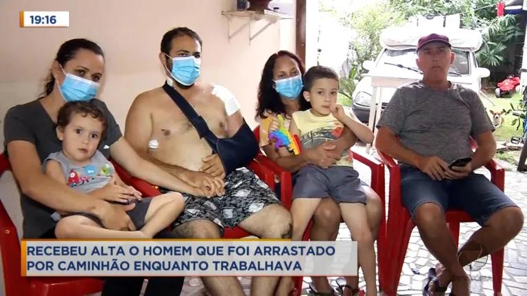 Técnico arrastado por caminhão do alto do poste se recupera em casa