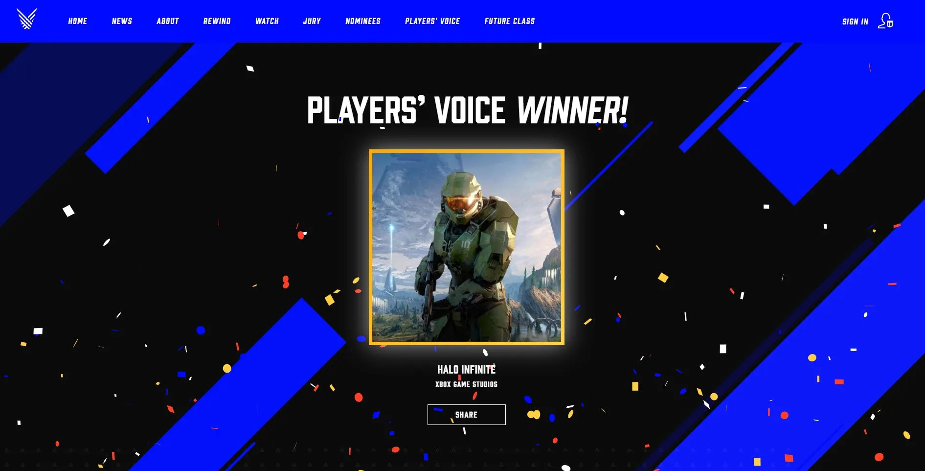 Halo Infinite ganha prêmio Escolha dos Jogadores no TGA 2021