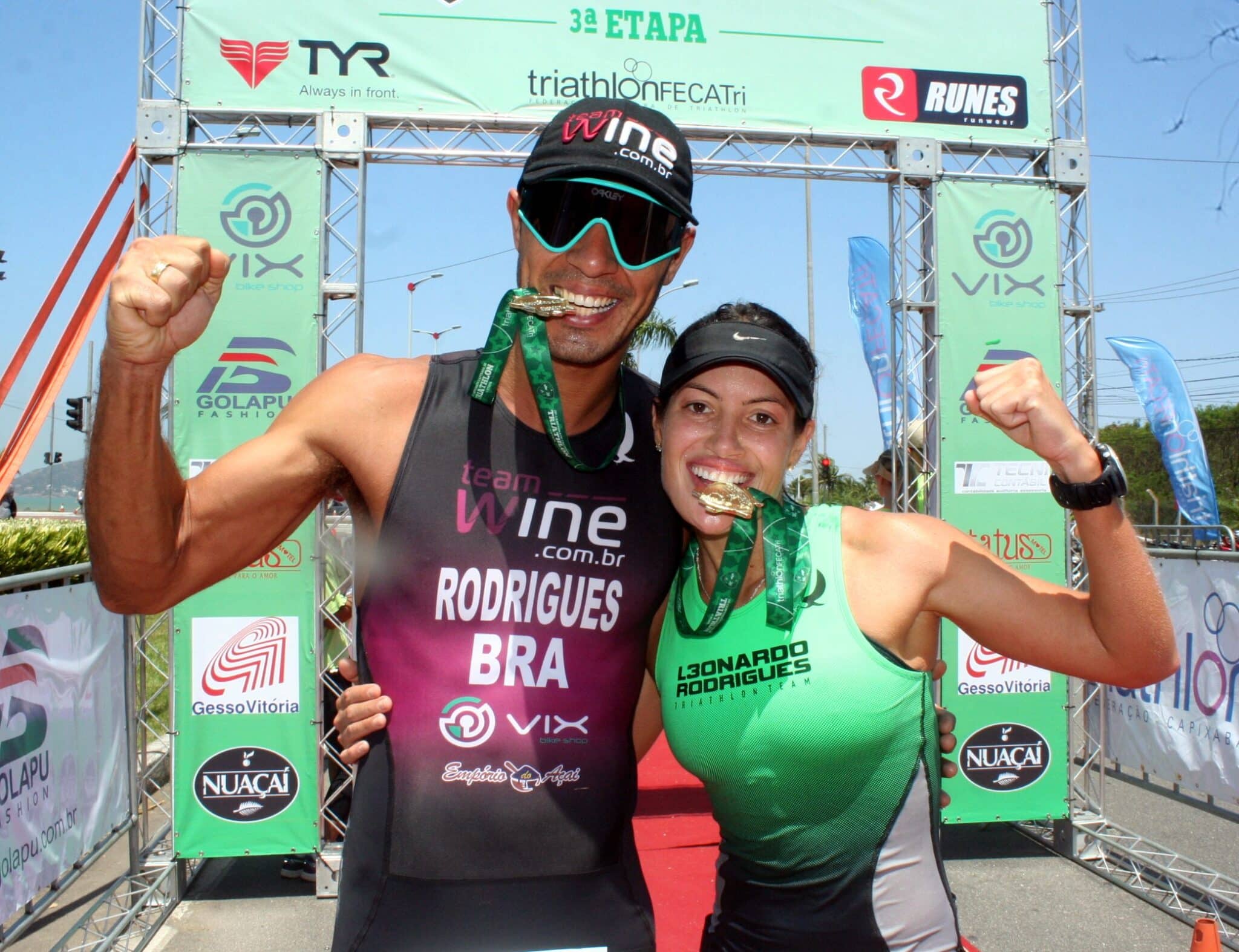 3ª etapa do Capixaba de Triathlon: Leonardo Rodrigues e Hellen Fante são os vencedores da categoria elite