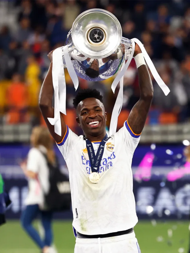 Vinícius Jr. celebra maior conquista no Real Madrid: 'Pessoa mais feliz do mundo'