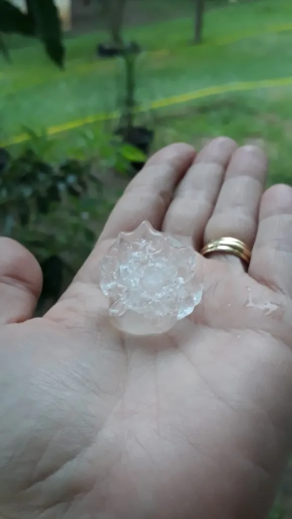 VÍDEO | Temporal de granizo no interior de Rio Novo do Sul assusta moradores