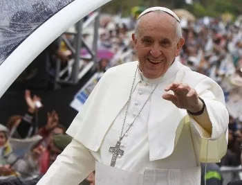 O líder da Igreja Católica, papa Francisco, visita o Santuário Nacional de Nossa Senhora de Aparecida, na cidade de Aparecida, SP, nesta quarta-feira (24).