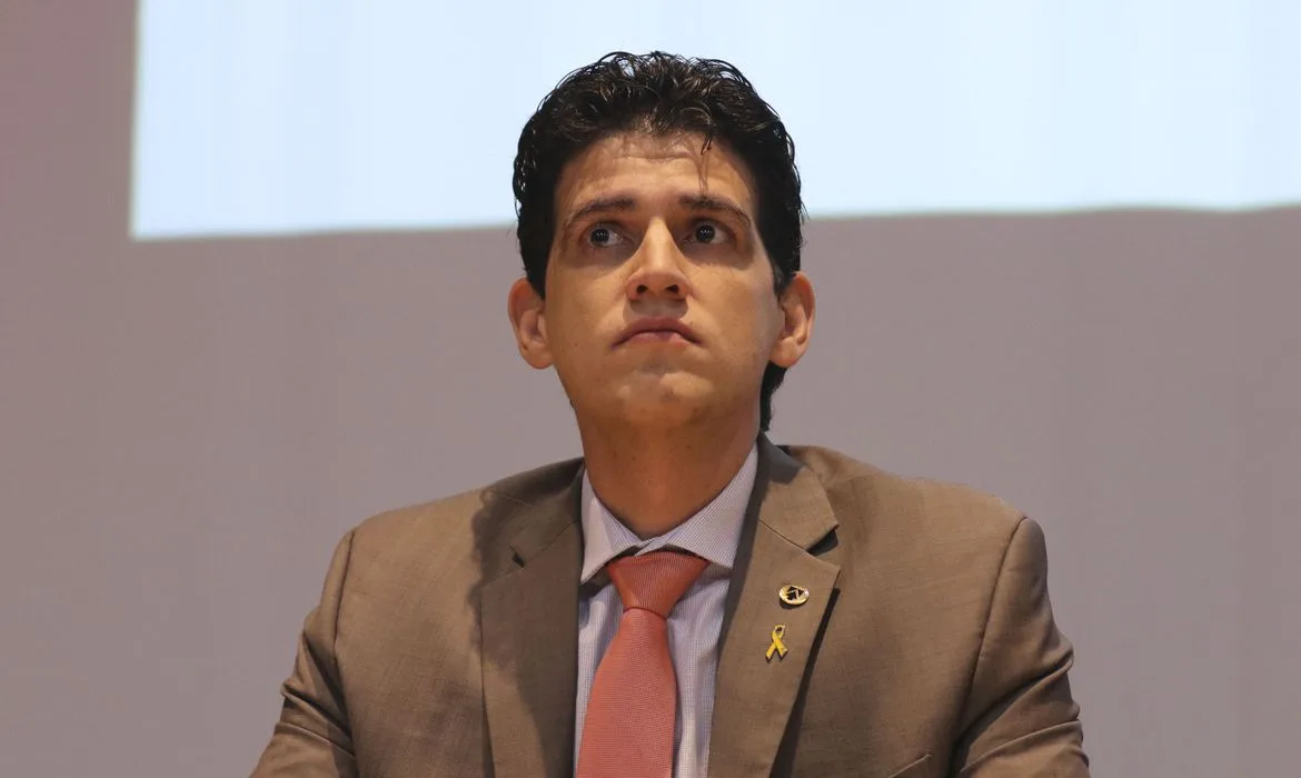 O secretário-executivo do Ministério da Infraestrutura, Marcelo Sampaio, durante lançamento da campanha Maio Amarelo, no Ministério da Infraestrutura.