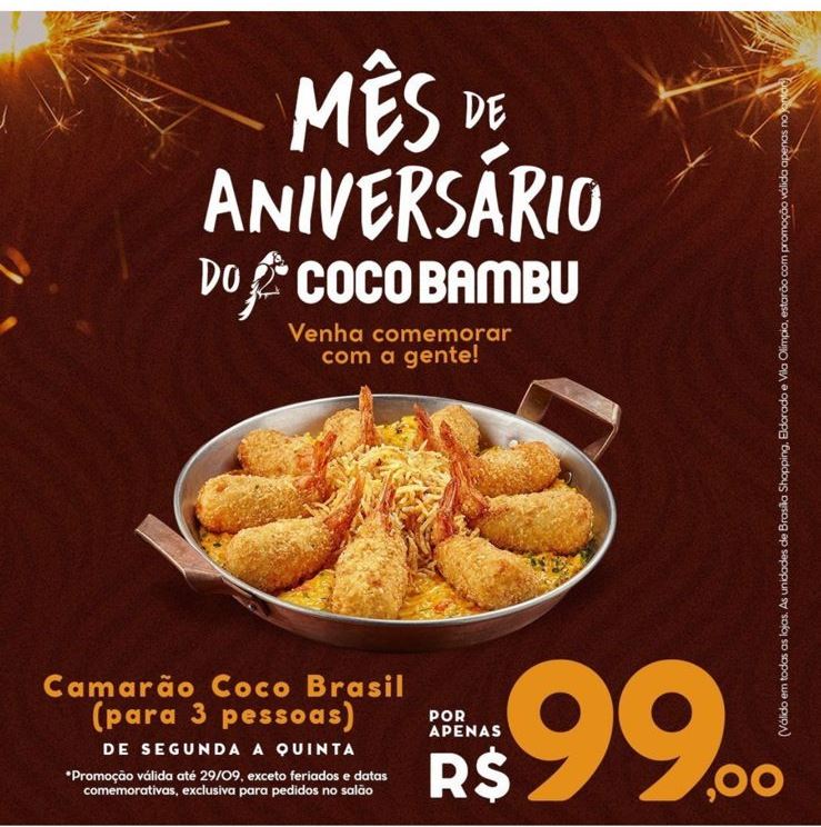 Setembro é o mês de Aniversário do Coco Bambu