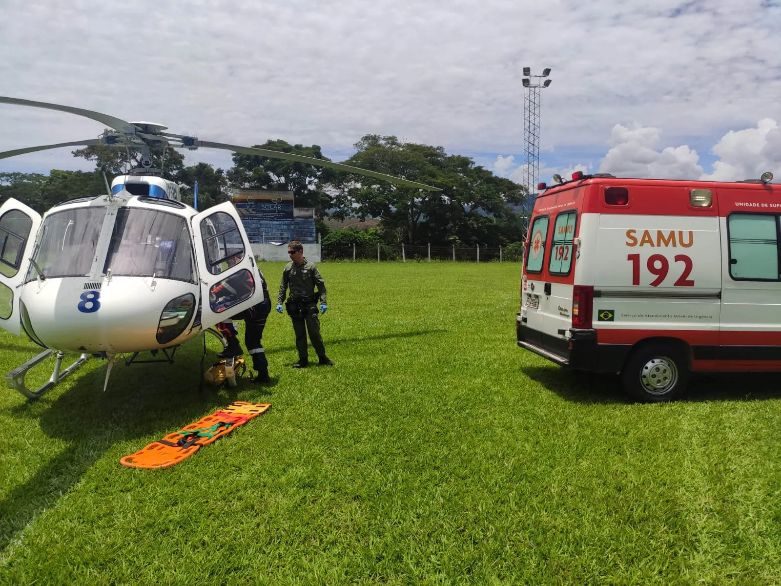 Motociclista é resgatado de helicóptero após acidente em Afonso Cláudio