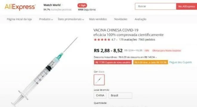 Cuidado! Fake news sobre venda de vacinas circula nas redes sociais