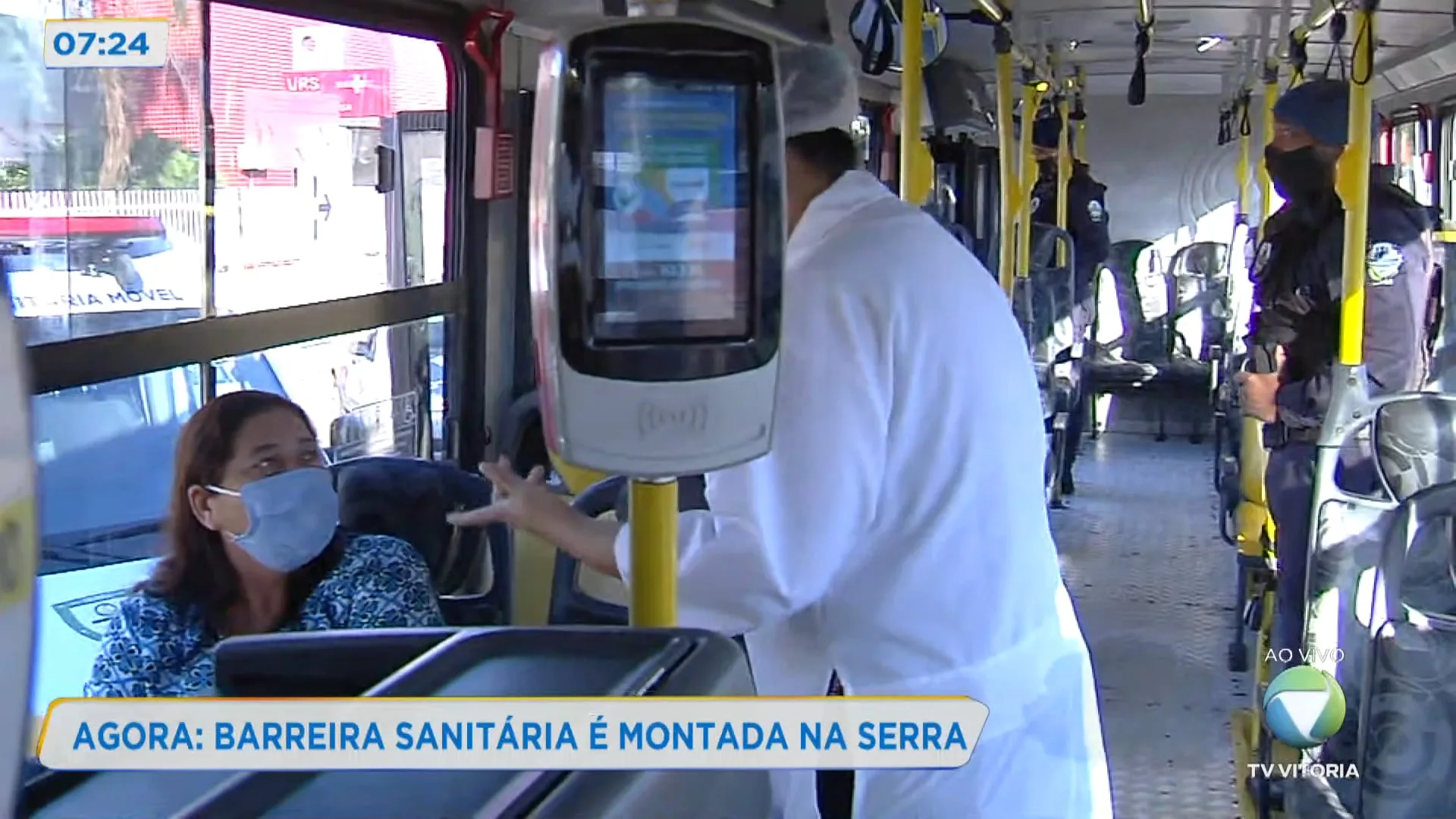 Barreira sanitária é montada na Serra