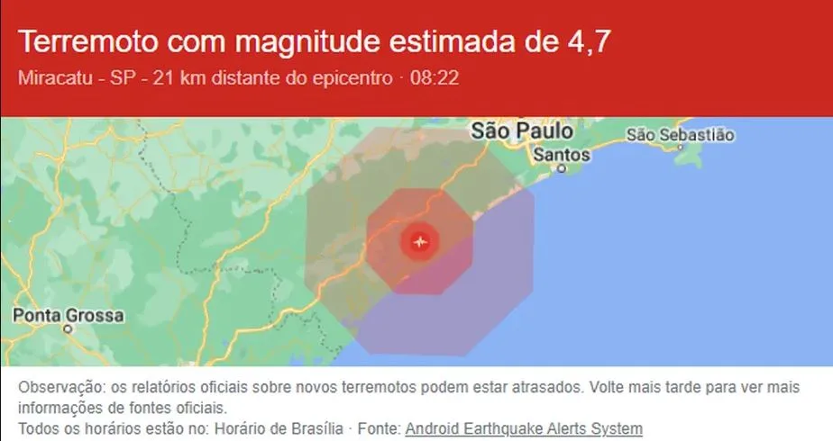 Após terremoto em SP, tremores de terra podem ocorrer no ES? Entenda