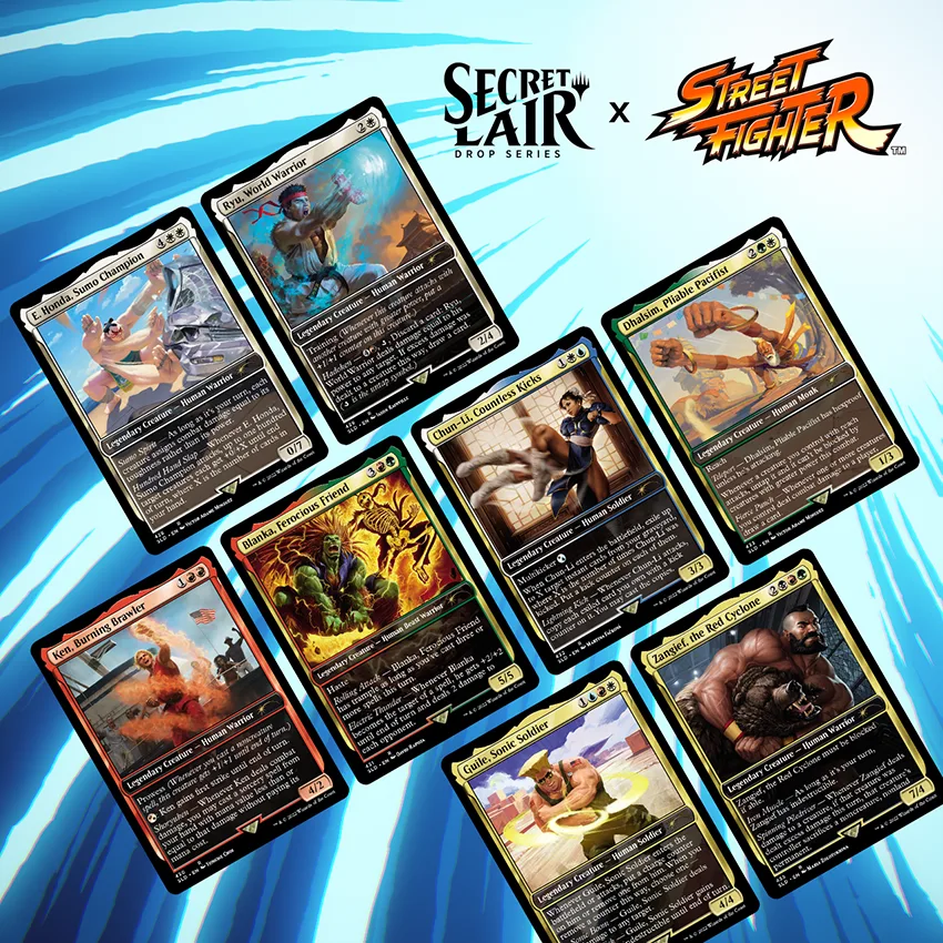 Secret Lair de Magic: The Gathering estreia no Brasil com cards de Street Fighter