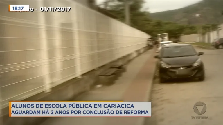 Alunos de escola em Cariacica aguardam há 2 anos pela conclusão de reforma