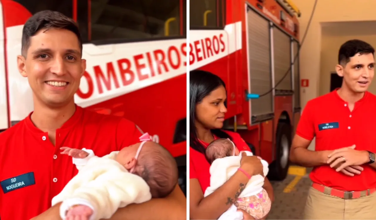 VÍDEO| Mãe de bebê salva após engasgar reencontra bombeiro: "Ele foi um anjo"