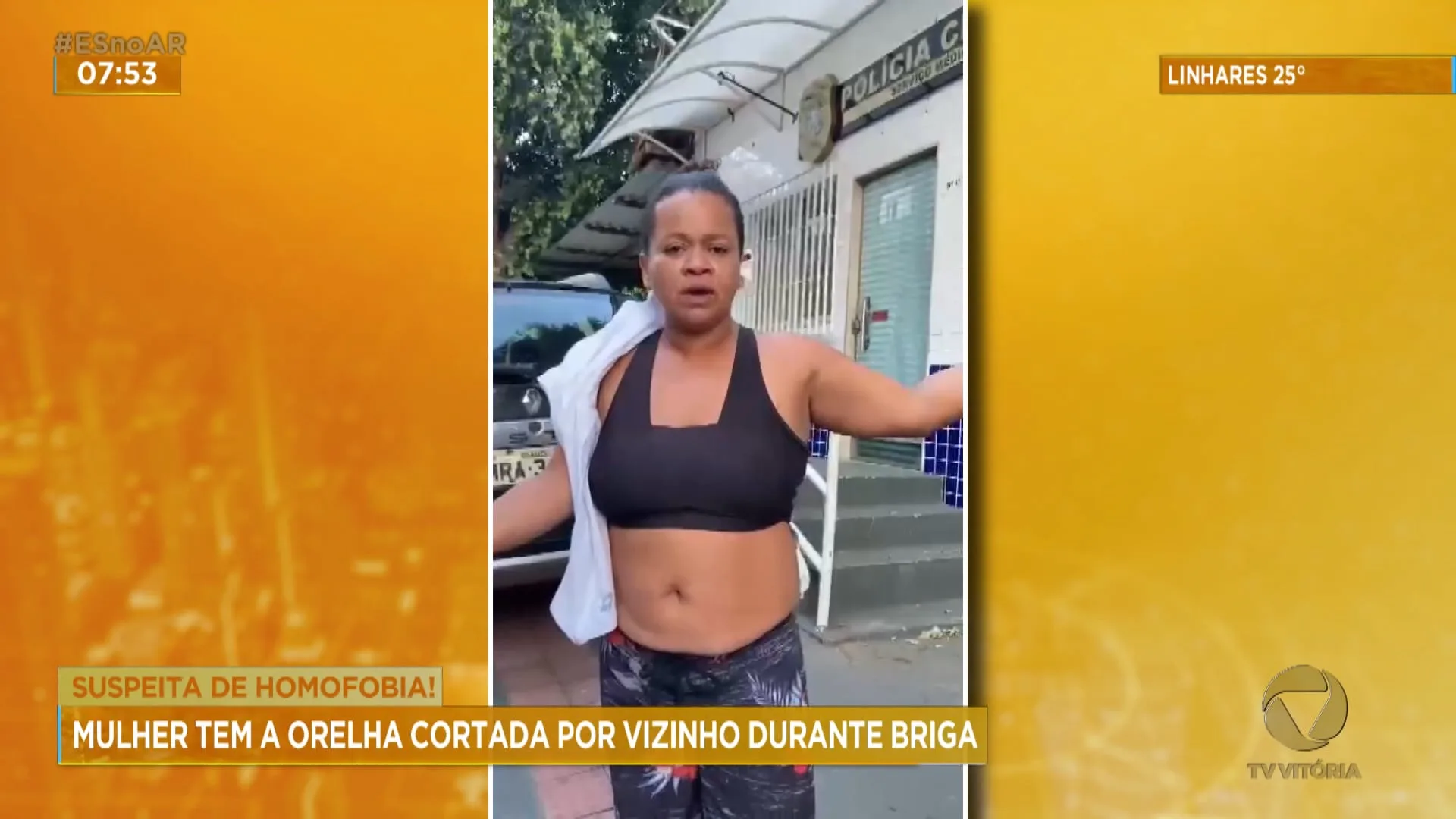 Mulher tem orelha cortada durante briga