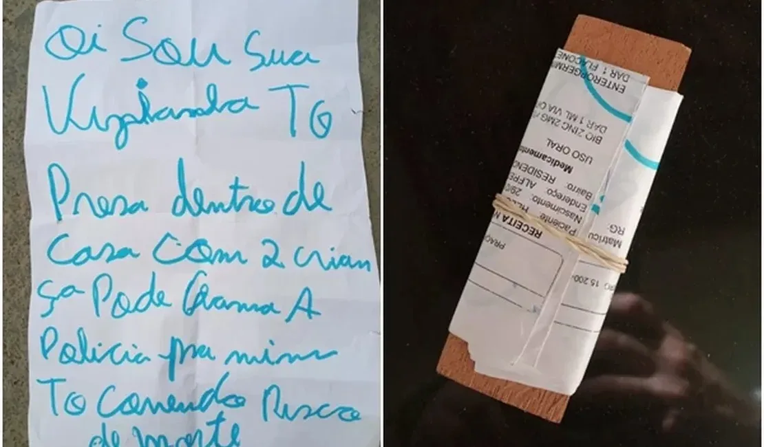 Mantida em cárcere privado pelo marido, mulher pede socorro em bilhete