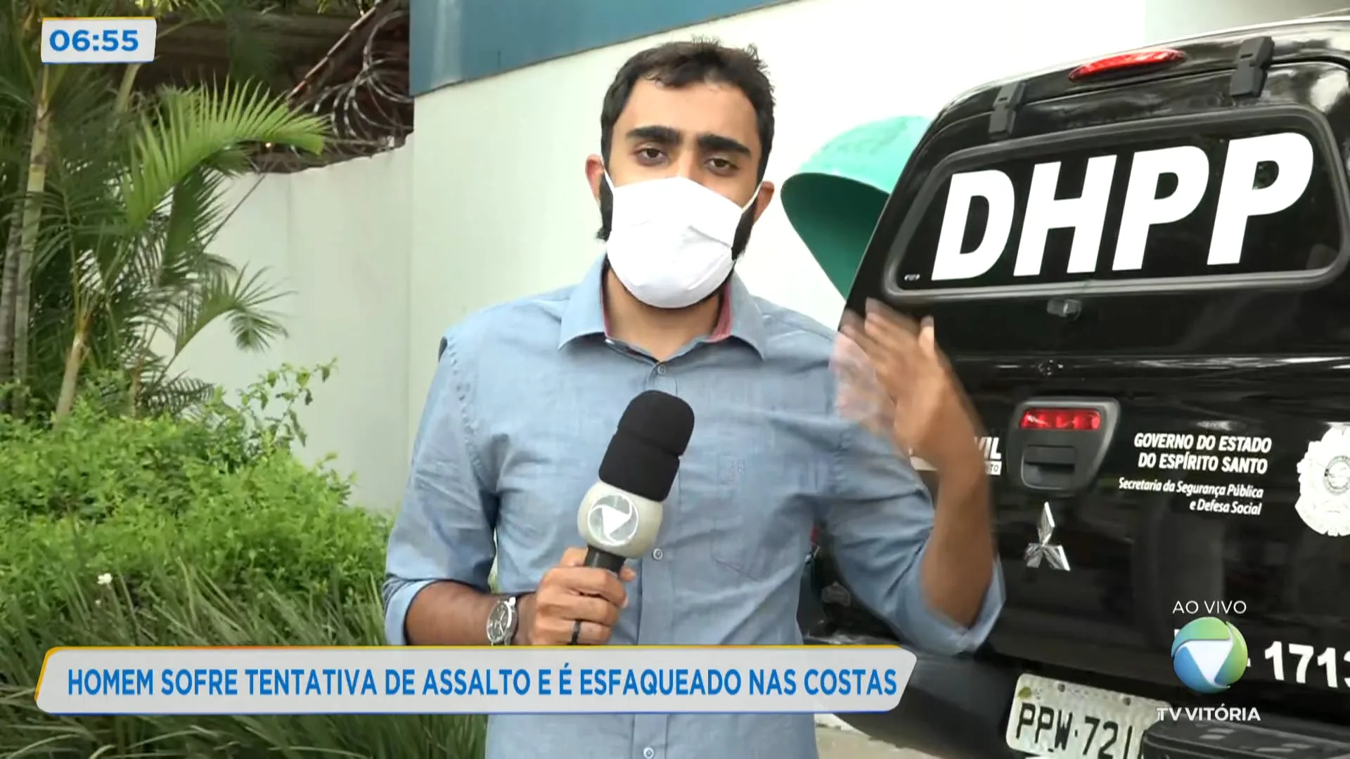 Homem sofre tentativa de assalto e é esfaqueado nas costas