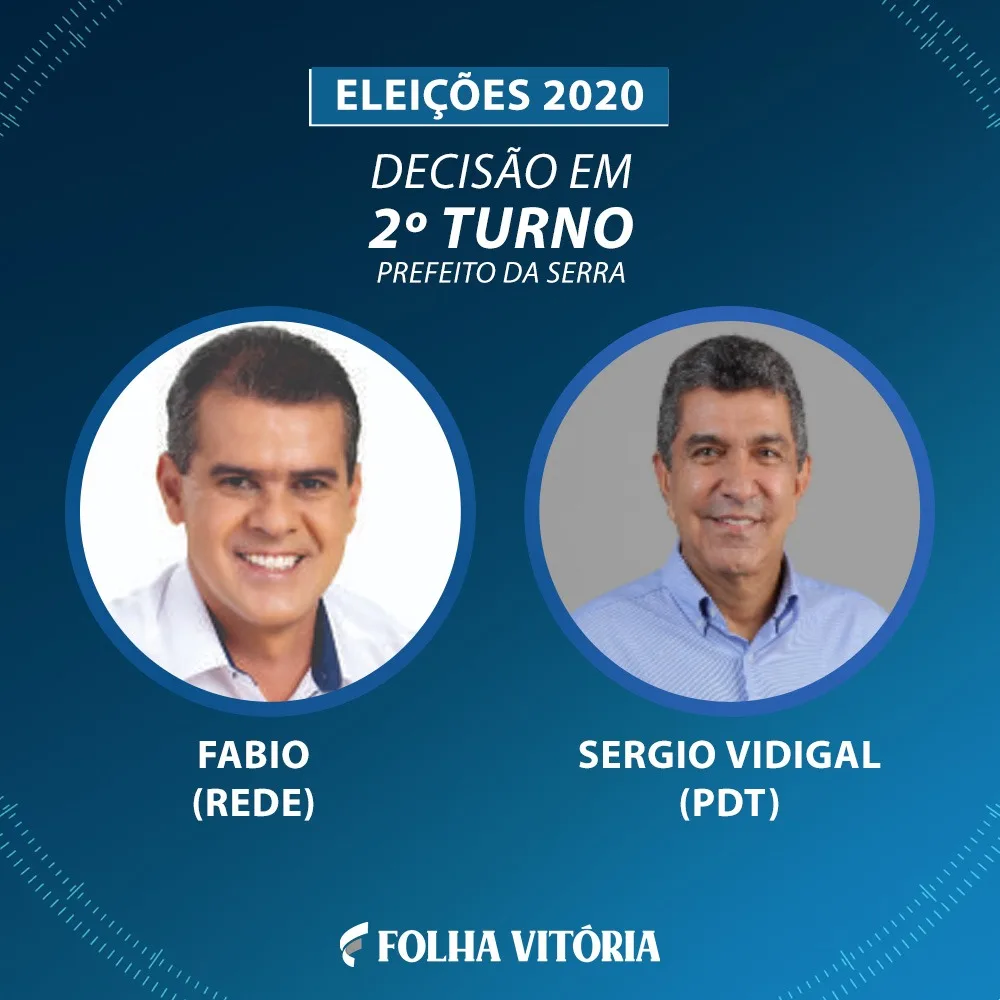 Serra terá 2ª turno entre Sérgio Vidigal e Fábio Duarte