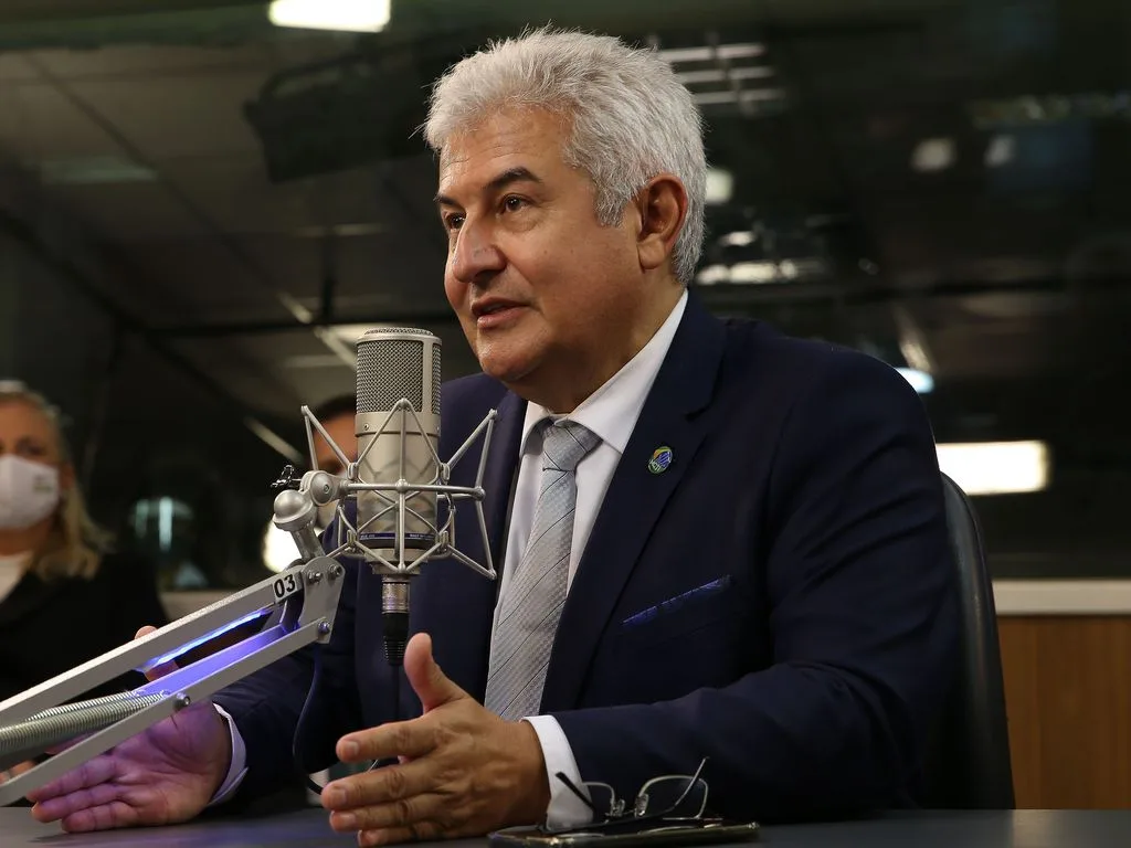 O ministro da Ciência e Tecnologia, Marcos Pontes, participa do programa A Voz do Brasil