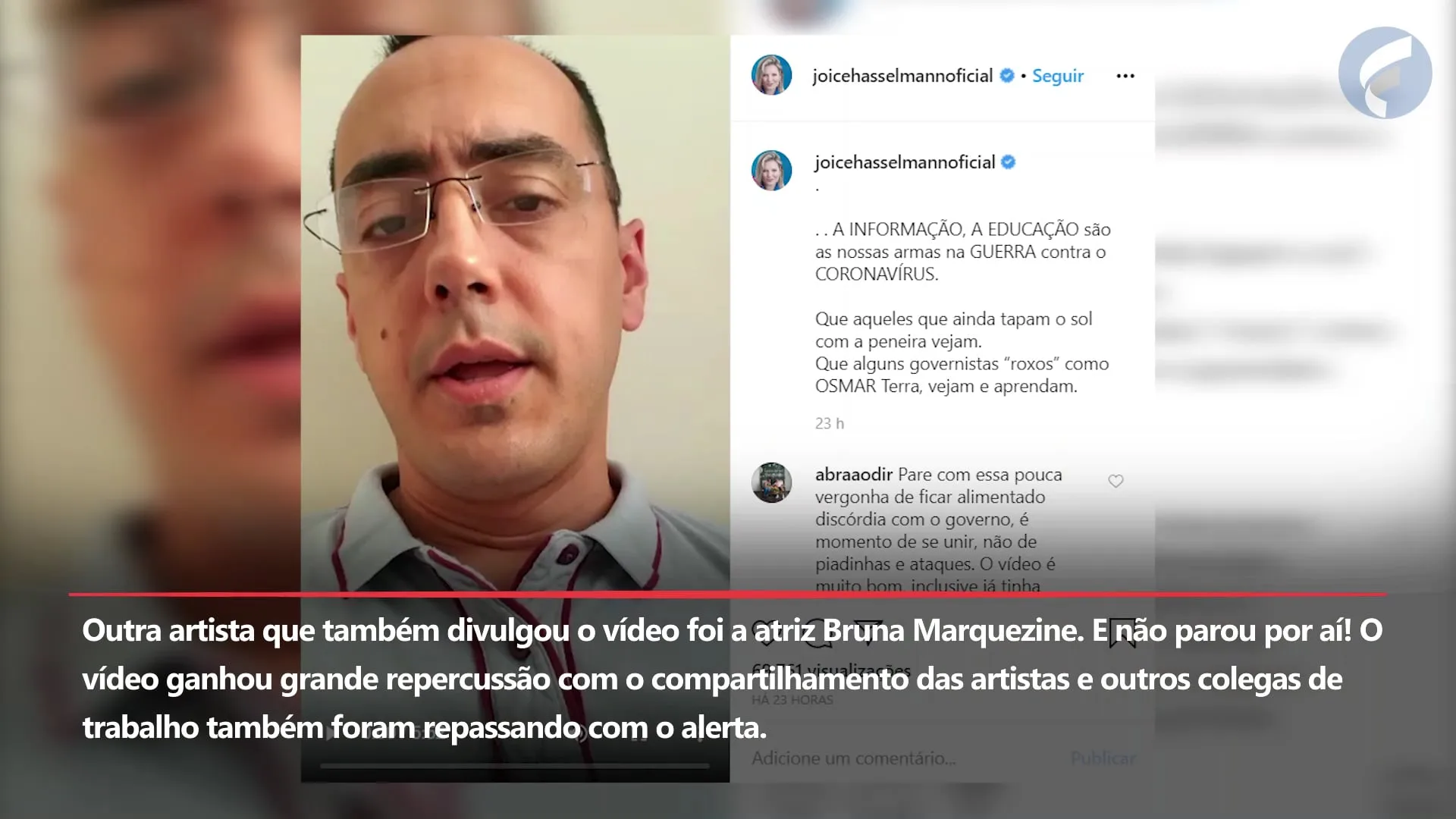 Tata Werneck, Bruna Marquezine e outros artistas divulgam vídeo de médico capixaba sobre Covid-19