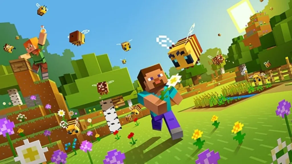 Imagem mostra cena do jogo Minecraft.