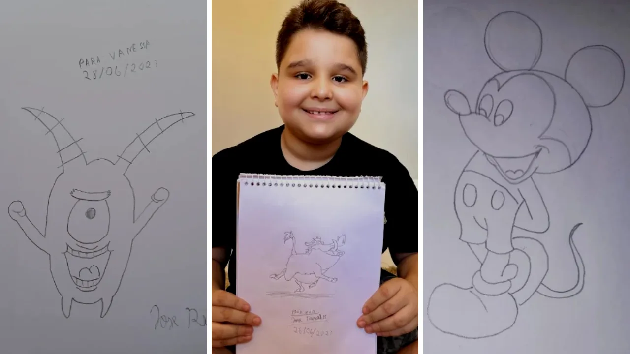 Menino autista do ES que viralizou com venda de desenhos recebe encomendas até do Japão