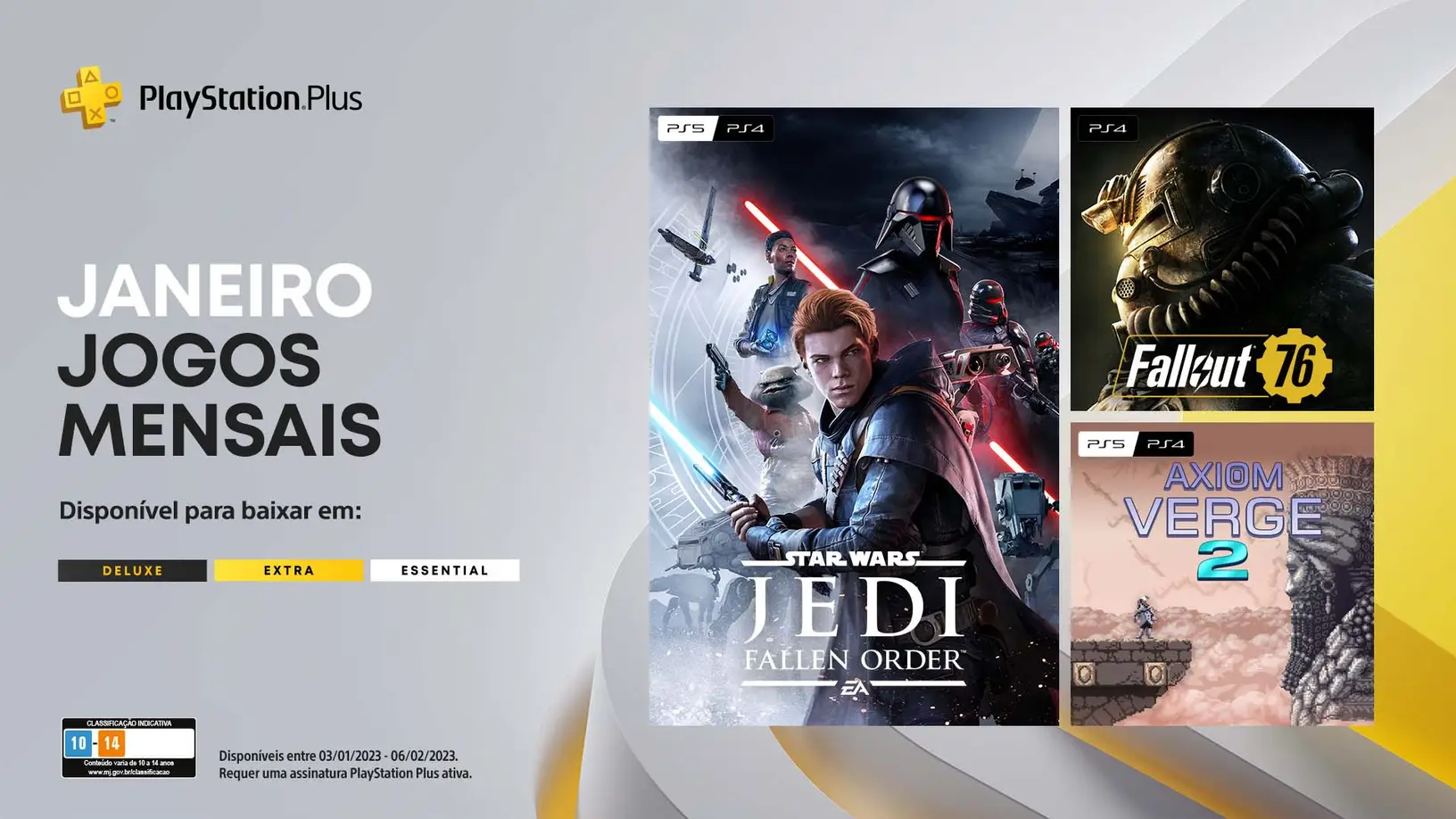 Jedi: Fallen Order, Axiom Verge 2 e Fallout 76 neste dia 3 na PS Plus