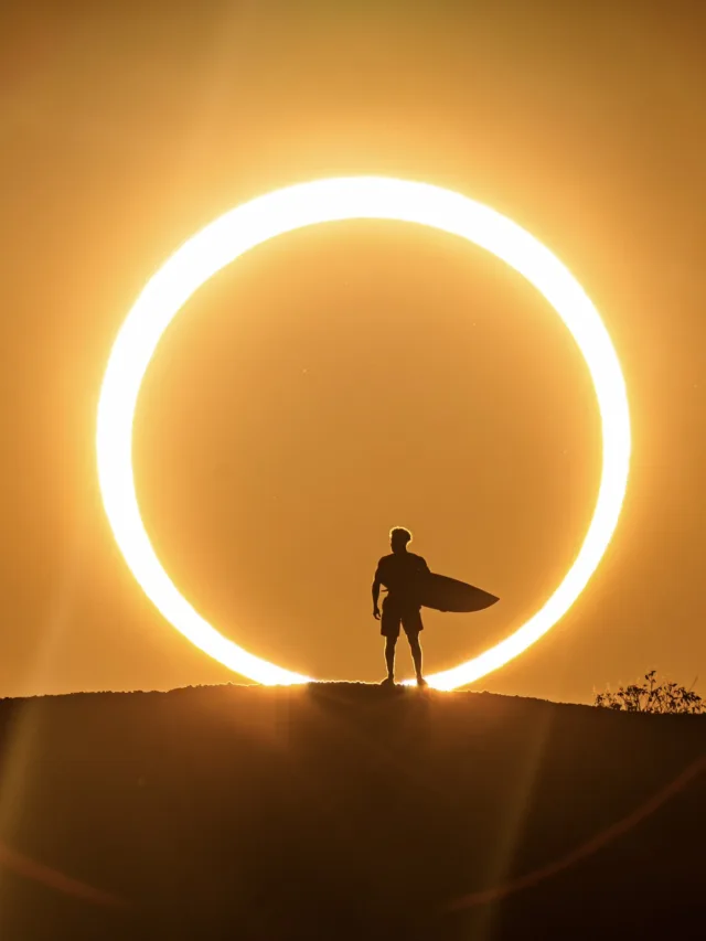 Foto do ano? Os bastidores do ensaio do surfista Italo Ferreira com o "círculo de fogo"