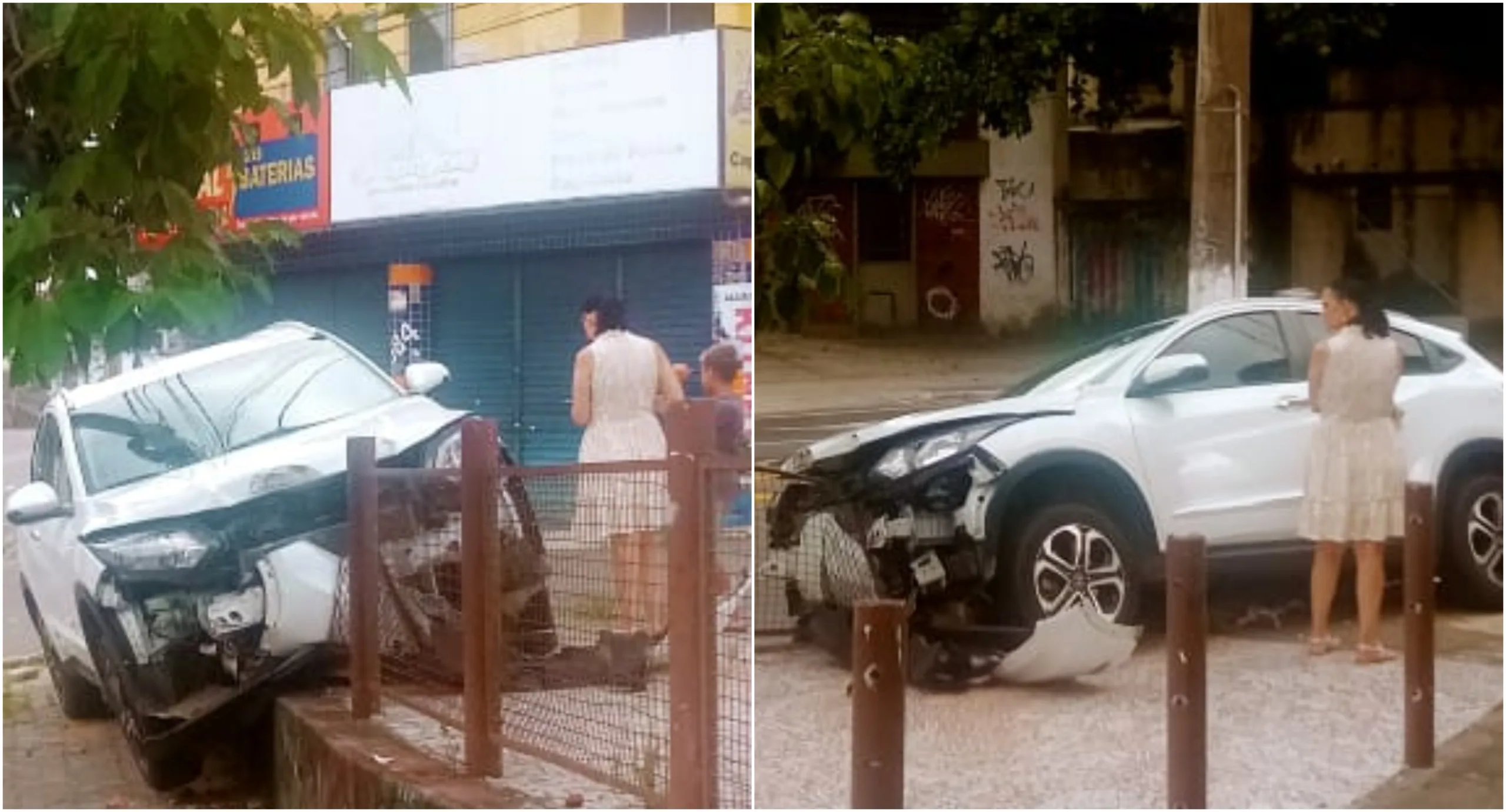 Mulher perde controle da direção do carro e sofre acidente em Maruípe