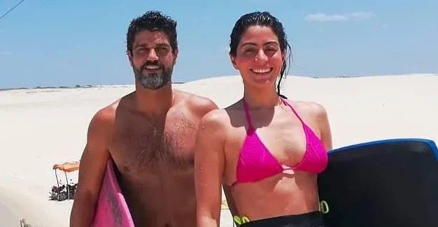 Carol Castro e Bruno Cabrerizo viajam juntos para Jericoacoara e fazem tirolesa