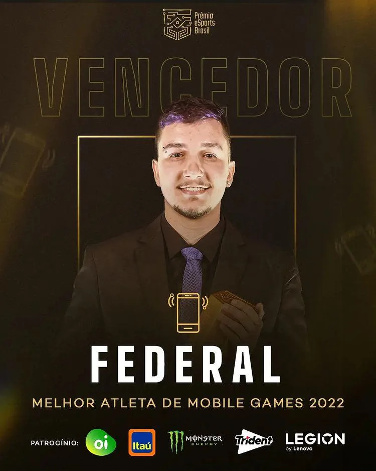 Federal é eleito o melhor atleta de mobile games no Esports Brasil 2022