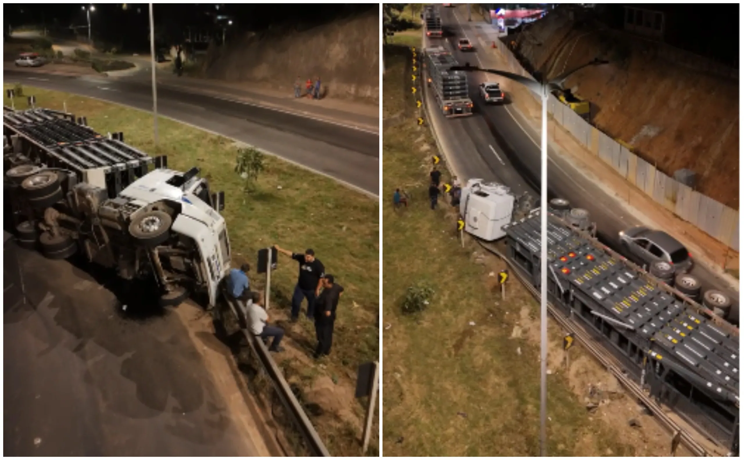 Carreta tomba e deixa trânsito complicado na Leste-Oeste, em Cariacica