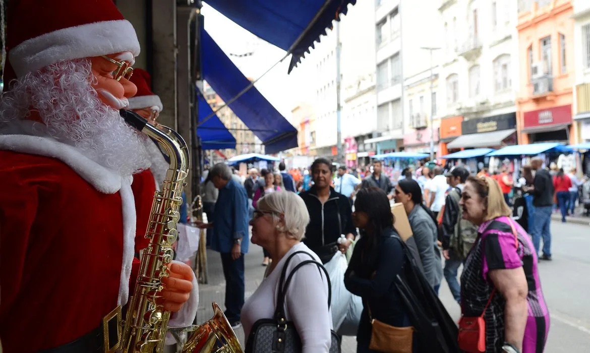 São Paulo – Movimento no comércio da rua 25 de Março no mês do Natal. (Rovena Rosa/Agência Brasil)