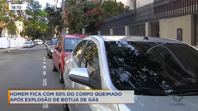 Botija de gás explode e deixa homem com metade do corpo queimada