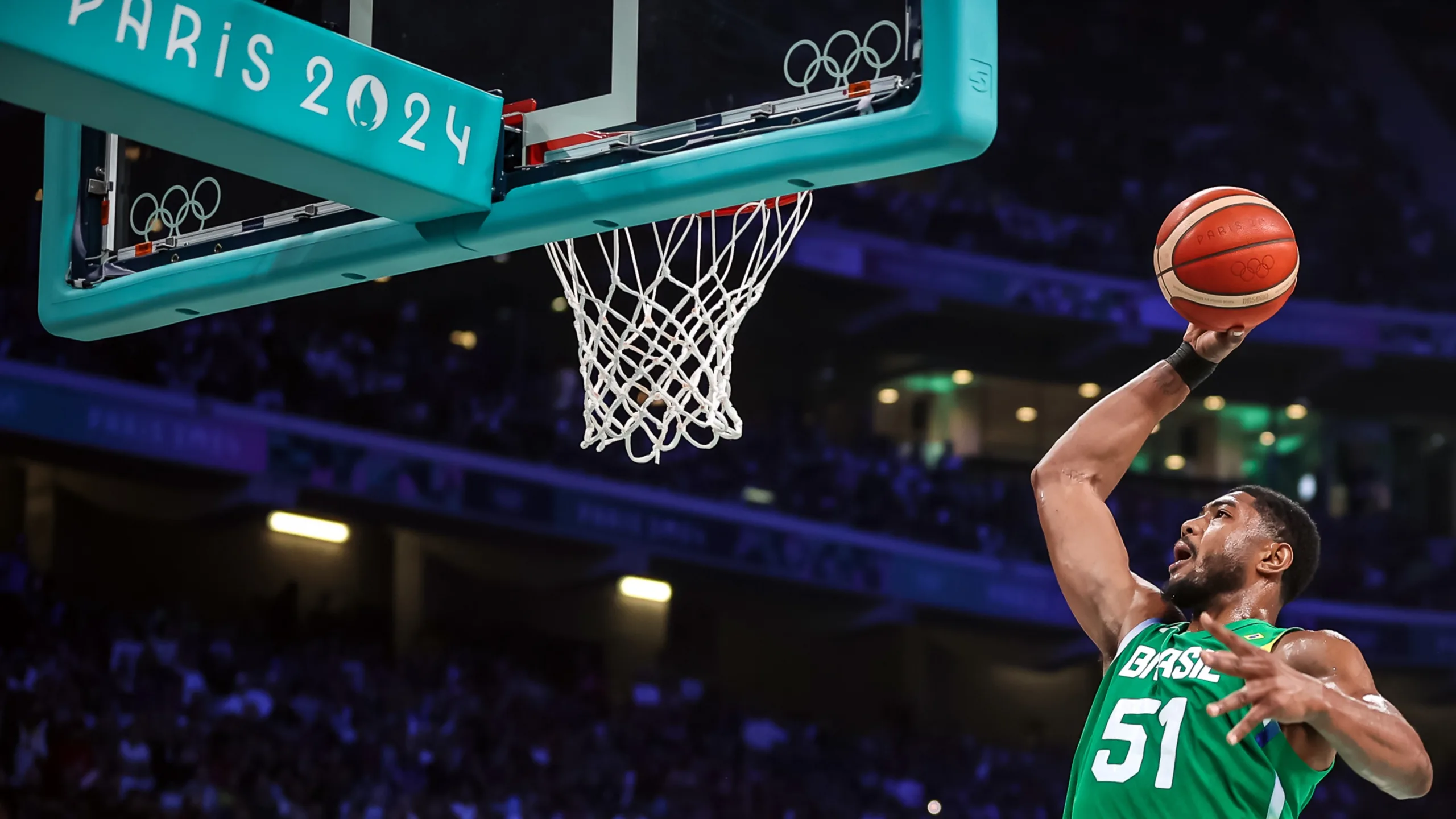 2024.08.02 – Jogos Olímpicos Paris 2024 – Lille – Basquete masculino – Brasil enfrenta o Japão na última partida da fase de grupos. Na imagem o atleta Bruno Caboclo. – Foto: Gaspar Nóbrega/COB