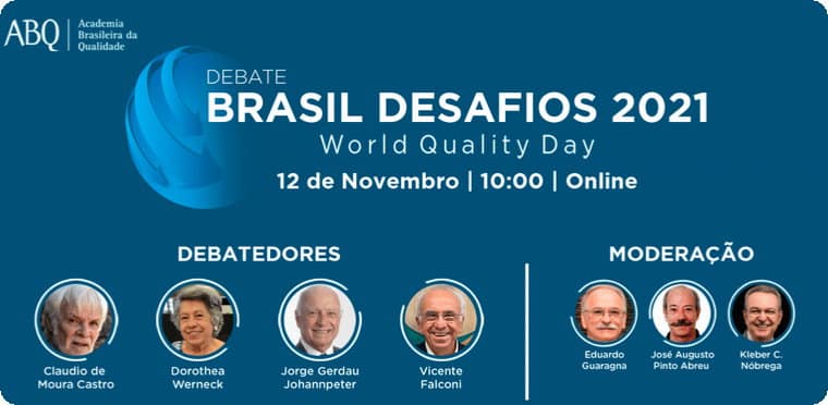 Brasil Desafios 2021 - ABQ comemora o Mês Mundial da Qualidade