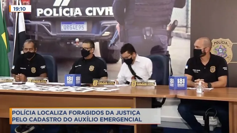 Foragidos da Justiça preenchem cadastro para receber auxílio emergencial e são descobertos e presos