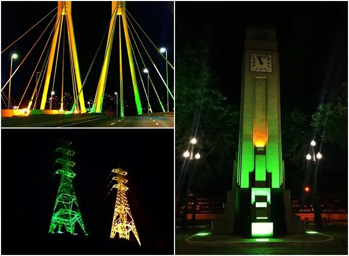 Monumentos de Vitória recebem iluminação especial para a Copa