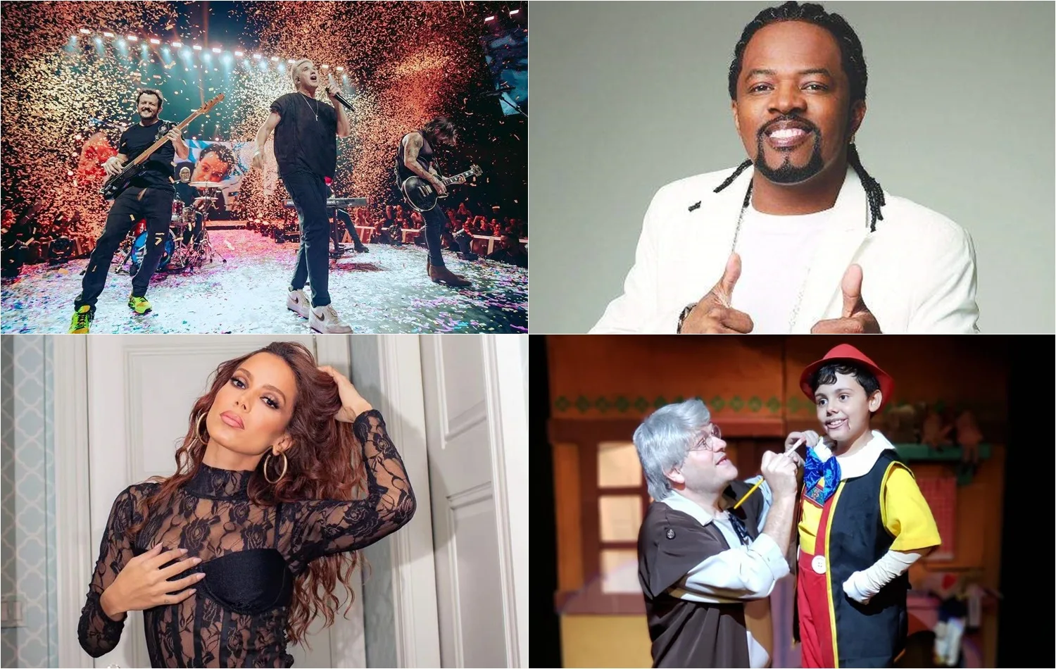 Jota Quest, Xande de Pilares, Anitta, circo e teatro para as crianças. Confira a programação