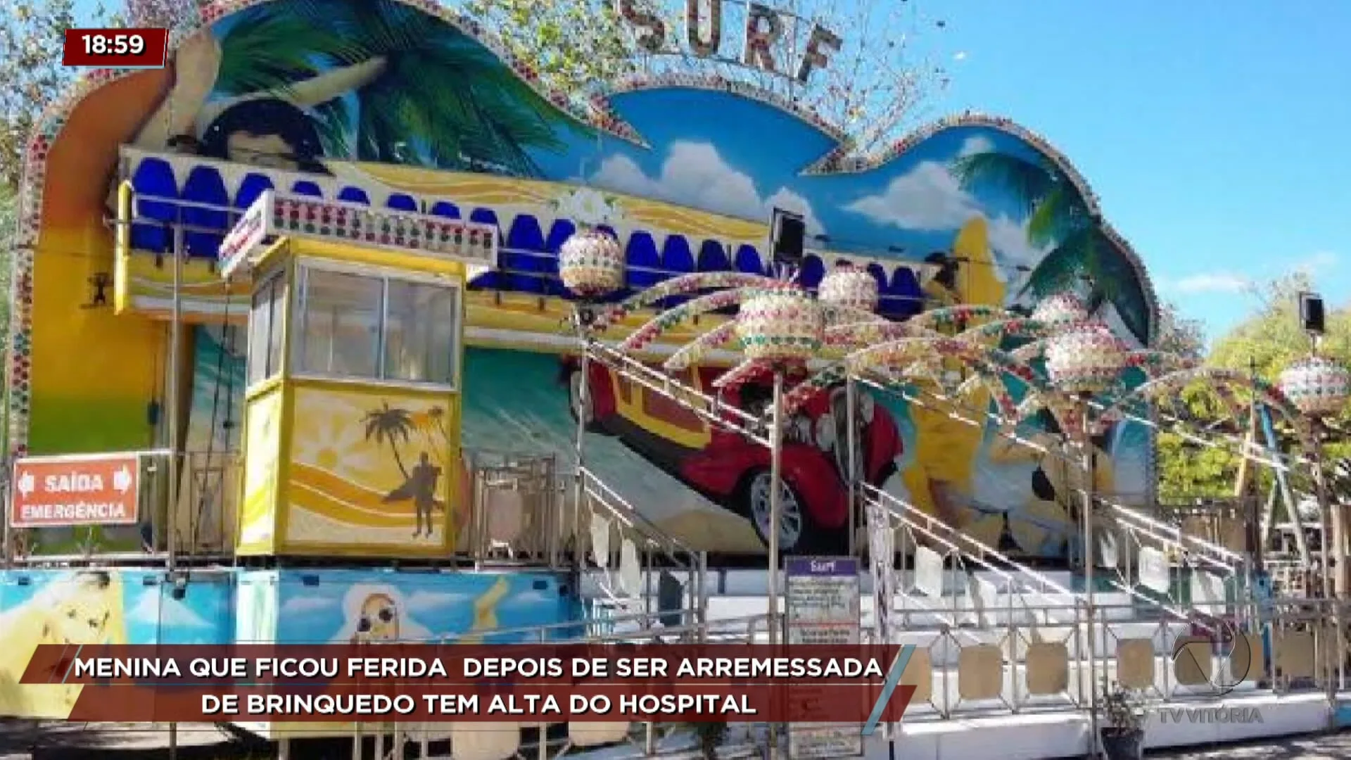 Menina que foi arremessada de brinquedo tem alta do hospital