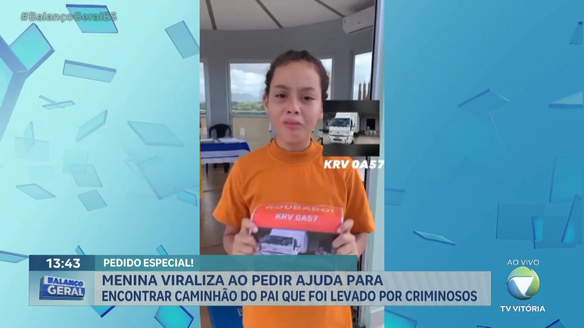 Menina viraliza ao pedir ajuda para encontrar caminhão do pai