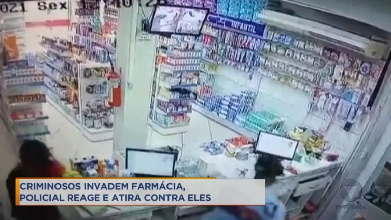 Bandidos armados assaltam farmácia mas policial civil reage e atira nos criminosos