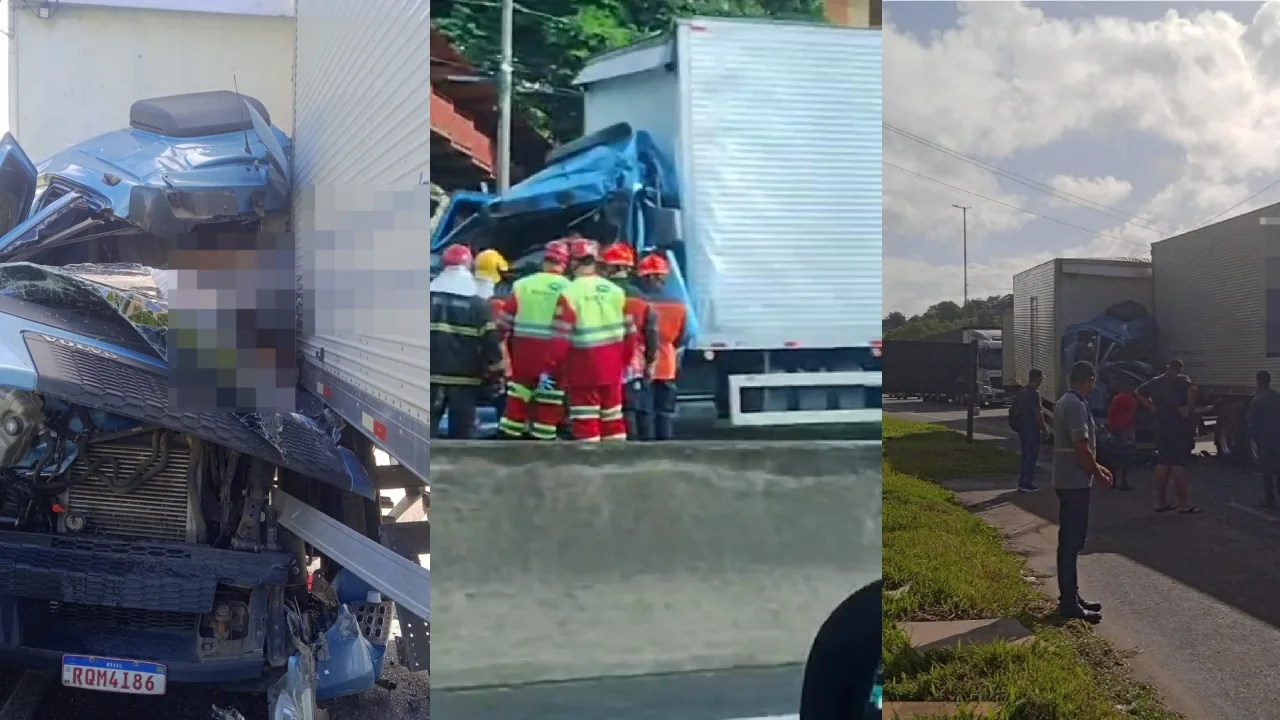 Motorista morre após acidente entre caminhões na BR-262