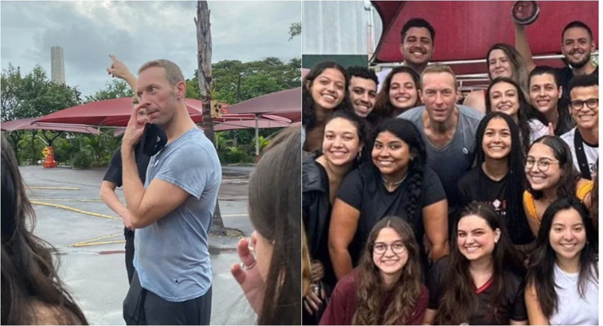 Chris Martin, do Coldplay, aparece em ensaio de bateria e surpreende estudantes